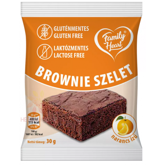 Obrázok pre Family Heart Bezlepkový a bezlaktózový Brownie rez kakaový s pomarančovou príchuťou (30g)