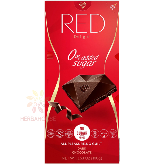 Obrázok pre Red Delight Horká čokoláda so sladidlom (100g)