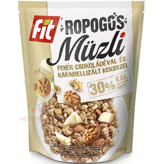 Obrázok pre Fit Chrumkavé müsli s bielou čokoládou a karamelizovanými sušienkami (200g)