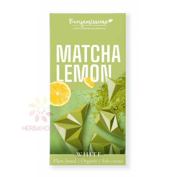 Obrázok pre Benjamissímo Matcha Lemon Bio Vegánska biela čokoláda s matcha čajom a citrónovým olejom (60g)