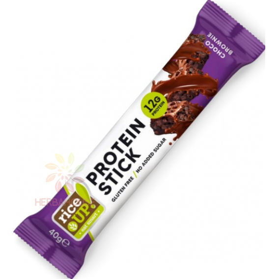 Obrázok pre Rice Up Protein Stick Bezlepková tyčinka s príchuťou brownie v mliečnej čokoláde (40g)