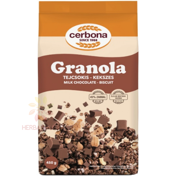 Obrázok pre Cerbona Mliečno čokoládová granola so sušienkami (450g) 