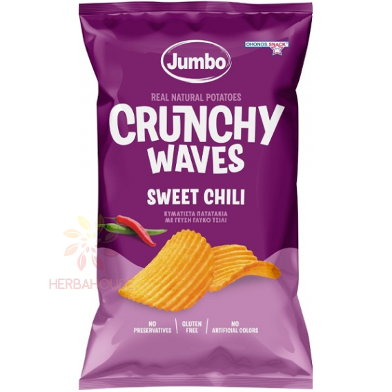 Obrázok pre Ohonos Jumbo Crunchy Bezlepkové zemiakové chipsy Vrúbky s príchuťou sladké chilli (90g)