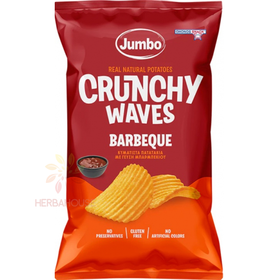 Obrázok pre Ohonos Jumbo Crunchy Bezlepkové zemiakové chipsy Vrúbky s príchuťou BBQ (90g)