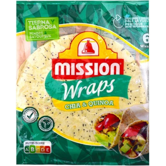 Obrázok pre Mission Wrap tortilla s chia a quinoa 6ks (370g) 