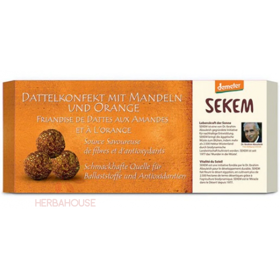 Obrázok pre Demeter Sekem Bio Datľové guličky s mandľami a pomarančom (120g)