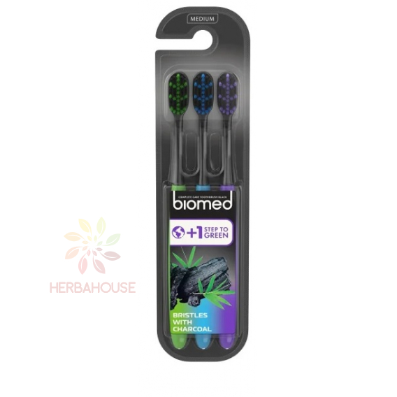 Obrázok pre Biomed Black zubná kefka s uhlíkovými vláknami - Medium (3ks)