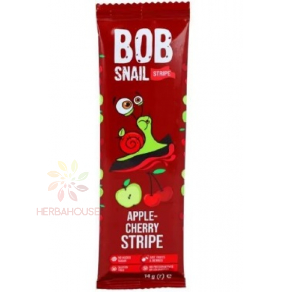 Obrázok pre Eco Snack Bob Snail Stripe Ovocný plátok jablko, višňa (14g)