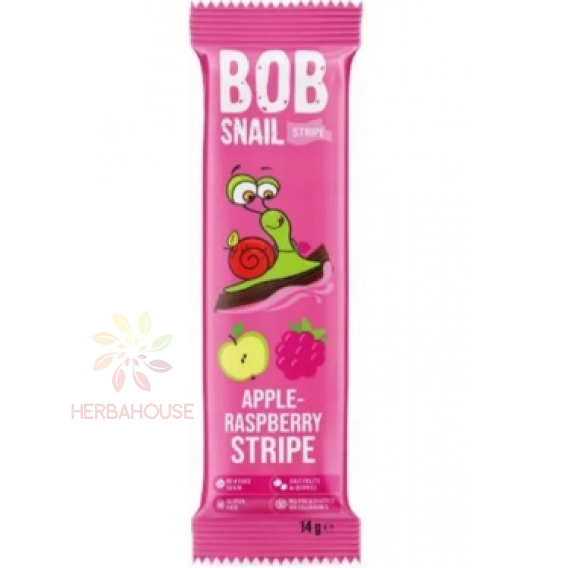 Obrázok pre Eco Snack Bob Snail Stripe Ovocný plátok jablko, malina (14g)