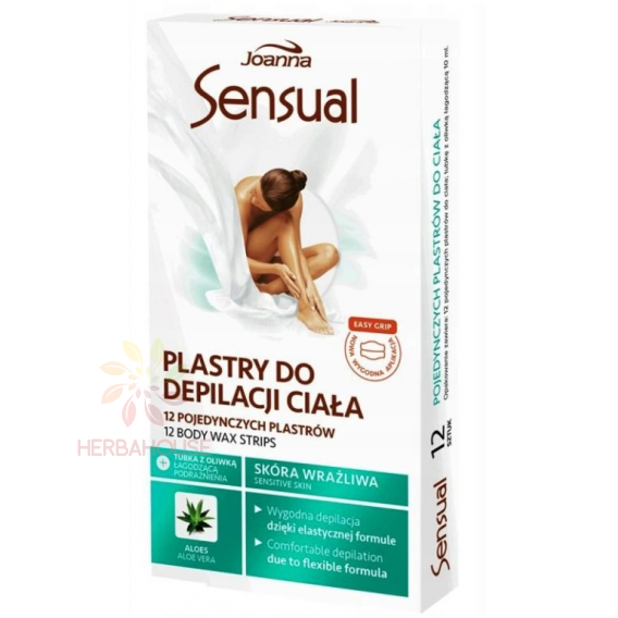 Obrázok pre Joanna Sensual Depilačné pásiky na telo s Aloe Vera + olej po depilácii (12ks)