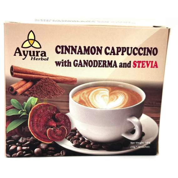 Obrázok pre Ayura Instantné škoricové cappuccino s ganodermou a stéviou (10ks)