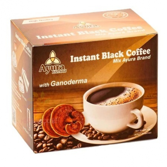 Obrázok pre Ayura Black Coffee Mix instantná káva s hubou Ganoderma a steviou (10ks)