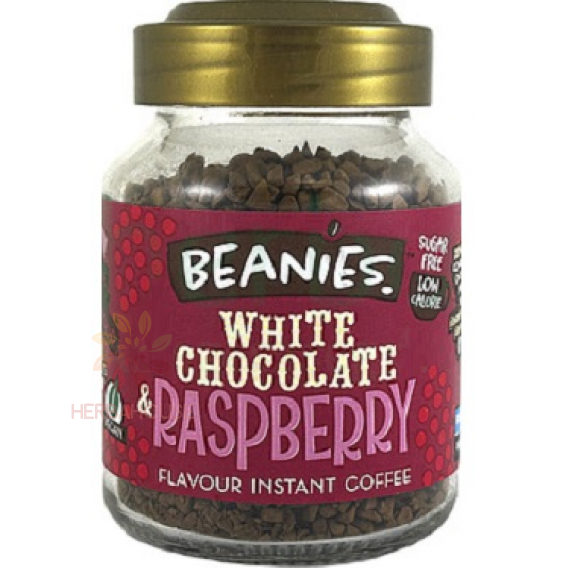 Obrázok pre Beanies White Chocolate & Raspberry Rozpustná káva s príchuťou bielej čokolády a maliny (50g)
