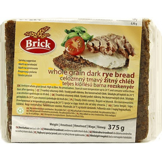 Obrázok pre Brick Celozrnný ražný chlieb tmavý (375g)