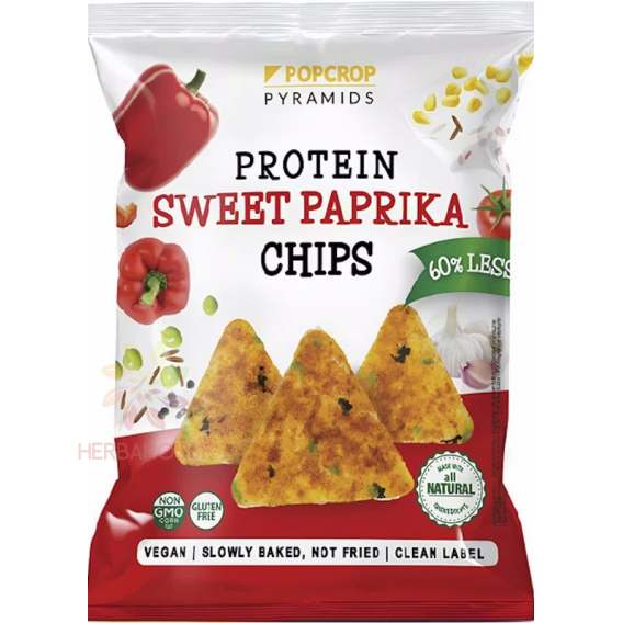 Obrázok pre Popcrop Pyramids Bezlepkový proteínový chips s príchuťou sladkej papriky (60g)