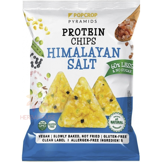 Obrázok pre Popcrop Pyramids Bezlepkový proteínový chips s Himalájskou soľou (60g)