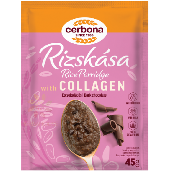 Obrázok pre Cerbona Ryžová kaša s kolagénom a inulinom tmavá čokoláda (45g) 