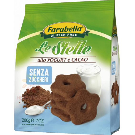 Obrázok pre Farabella Le Stelle Bezlepkové kakaovo jogurtové sušienky bez pridaného cukru (200g)
