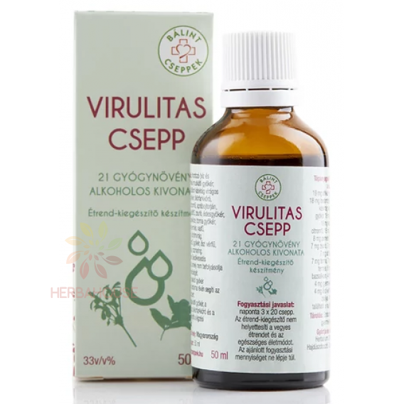Obrázok pre Bálint cseppek Virulita bylinné kvapky z 21 liečivých rastlín (50ml)