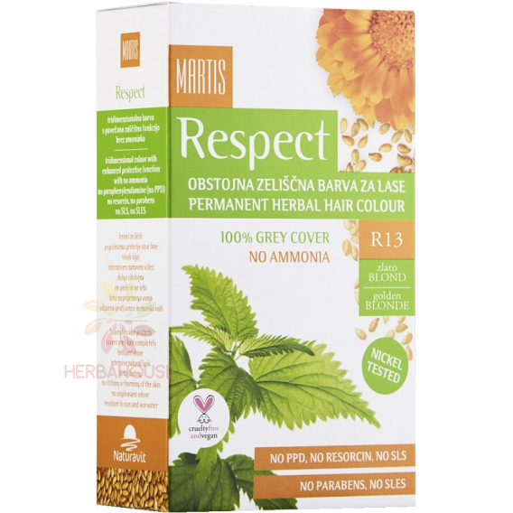 Obrázok pre Naturavit Martis Respect Farba na vlasy R13 Zlatá blond (135ml)