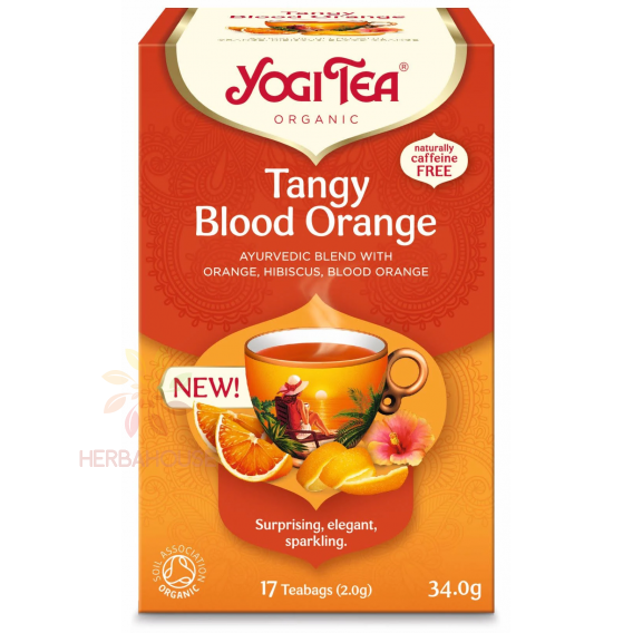 Obrázok pre Yogi Tea® Bio Tangy Blood Orange ajurvédsky ovocno-bylinný čaj s pomarančom a ibištekom (17ks) 