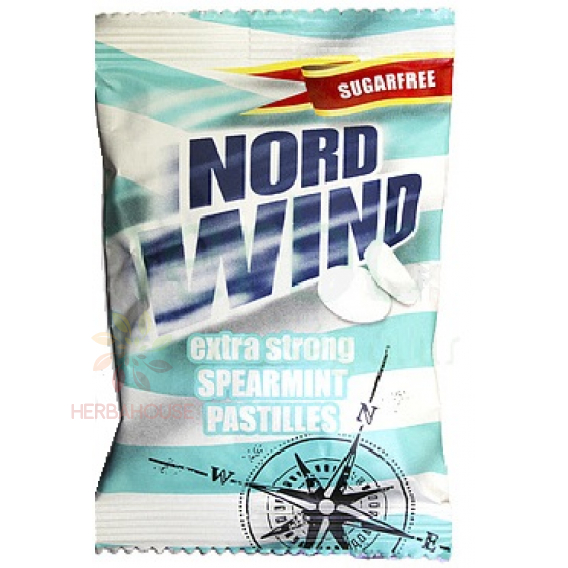 Obrázok pre Nordwind Extra strong Mentolové pastilky Spearmint bez pridaného cukru (25g)