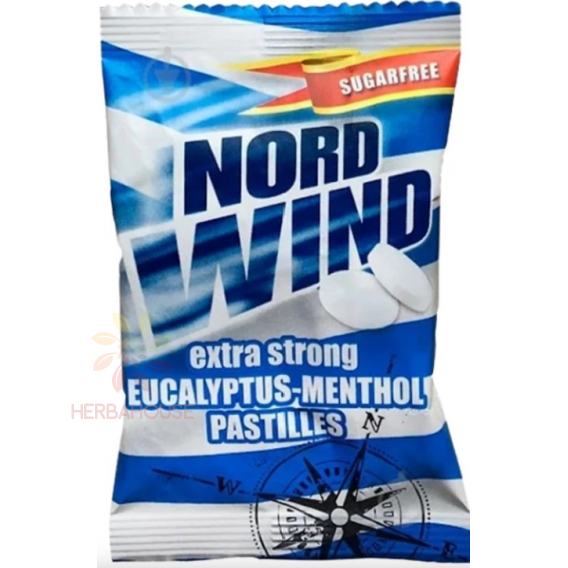Obrázok pre Nordwind Extra strong Pastilky s príchuťou eukalyptu a mentolu bez pridaného cukru (25g)