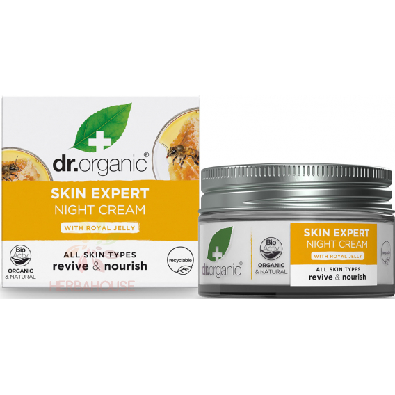 Obrázok pre Dr. Organic Royal Jelly Bio Hydratačný Nočný krém na tvár s materskou kašičkou (50ml)