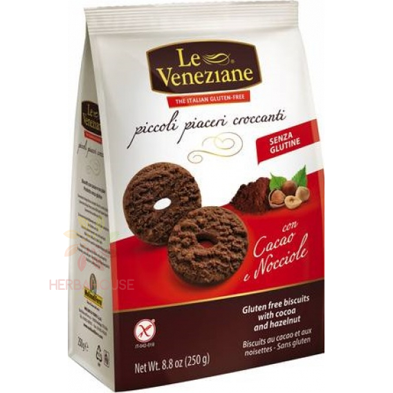 Obrázok pre Le Veneziane Bezlepkové kakaovo-orieškové sušienky (250g)