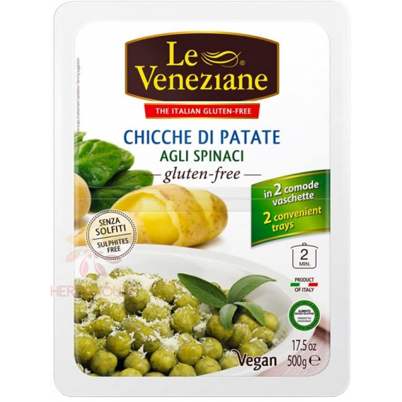 Obrázok pre Le Veneziane Bezlepkové zemiakové halušky so špenátom (500g)