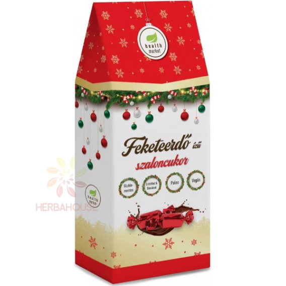 Obrázok pre Health Market Bezlepkové, Vegan, Paleo Salónky Čierny les, kakaovo višňová príchuť v kokosovej mliečnej čokoláde so sladidlami (250g)