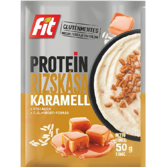 Obrázok pre Fit Protein Bezlepková Ryžová kaša karamelová s kolagénom a proteínom (50g)