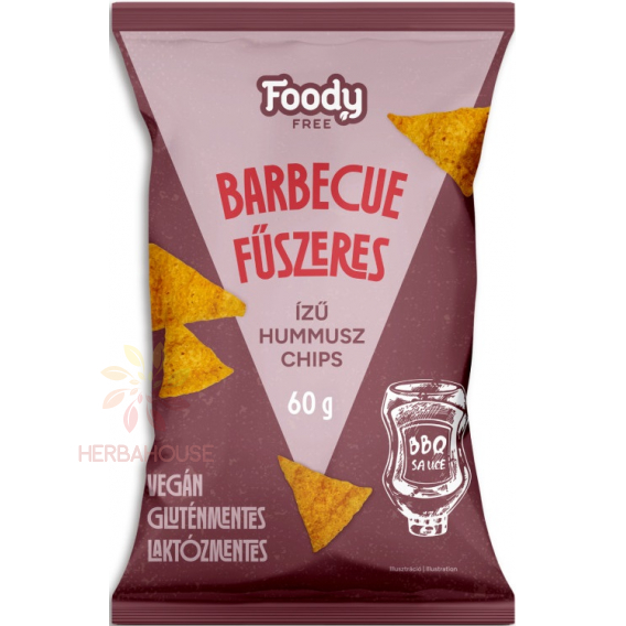 Obrázok pre Foody Free Bezlepkový Hummus Chips s príchuťou barbecue (60g) 