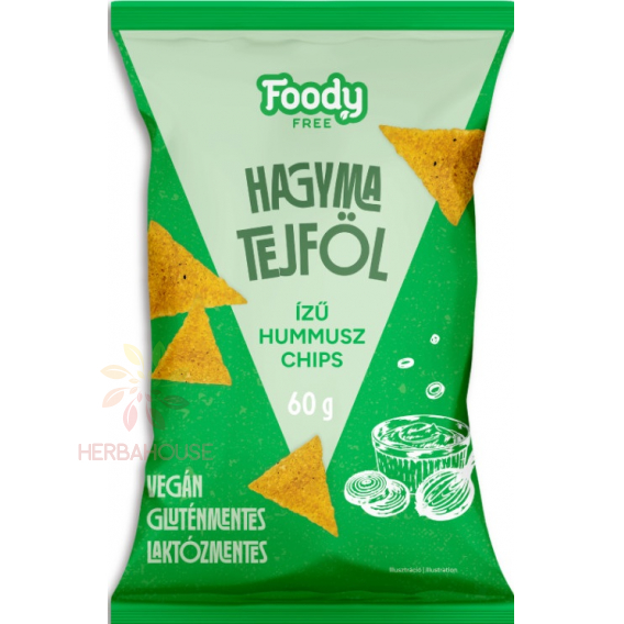 Obrázok pre Foody Free Bezlepkový Hummus Chips s cibuľovo smotanovou príchuťou (60g) 
