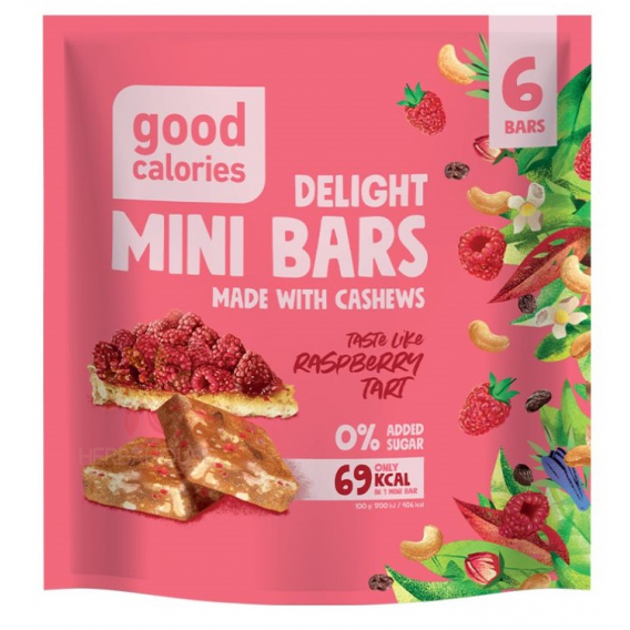 Obrázok pre Good Calories Datlové mini tyčinky s kešu orechmi a malinami bez pridaného cukru (102g) 