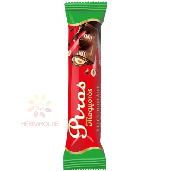 Obrázok pre Piros Mogyorós Mliečna čokoláda s orieškovým krémom a celými orieškami (35g)