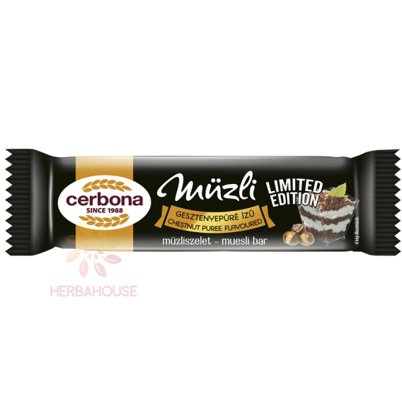 Obrázok pre Cerbona Müsli tyčinka s príchuťou gaštanového pyré, limitovaná edícia (20g)