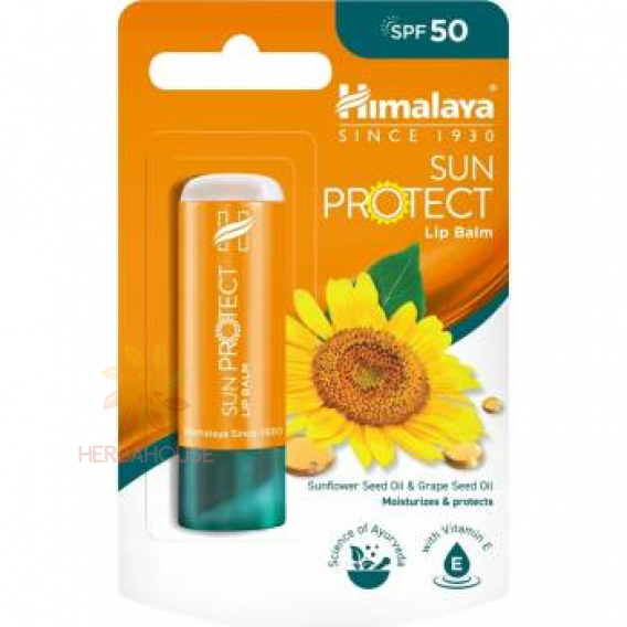 Obrázok pre Himalaya Sun Protect SPF 50 balzam na pery s olejom zo slnečnicových a hroznových jadier na hydratáciu a ochranu pier (4,5g) 