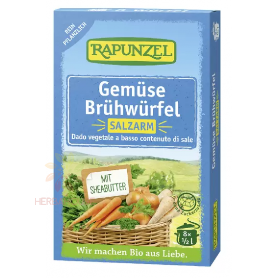Obrázok pre Rapunzel Bio zeleninový bujón s nízkym obsahom soli (8ks)