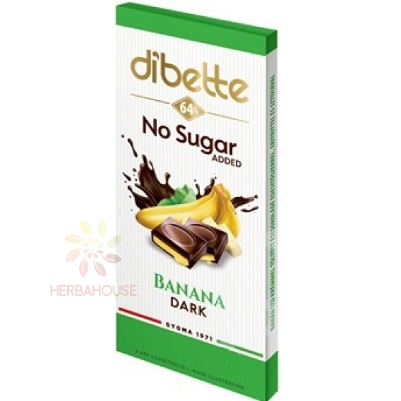 Obrázok pre Dibette Horká čokoláda so sladidlom plnená krémom s banánovou príchuťou (80g)