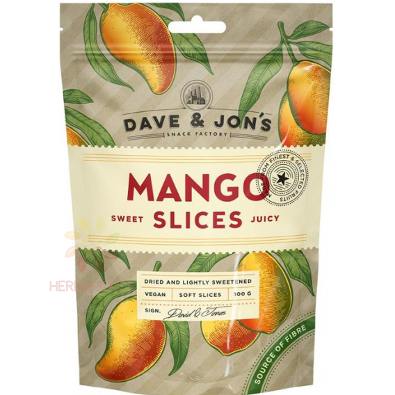 Obrázok pre Dave & Jon's Mango sušené kandizované plátky (100g)  