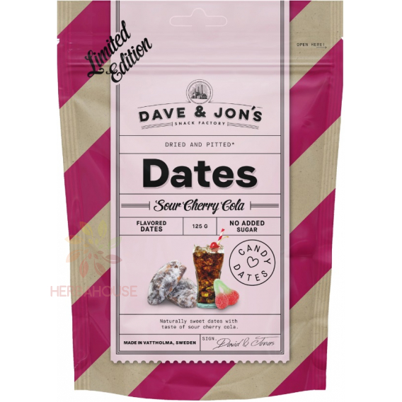 Obrázok pre Dave & Jon's Sour Cherry Cola Datle s príchuťou višňovej koly (125g)  