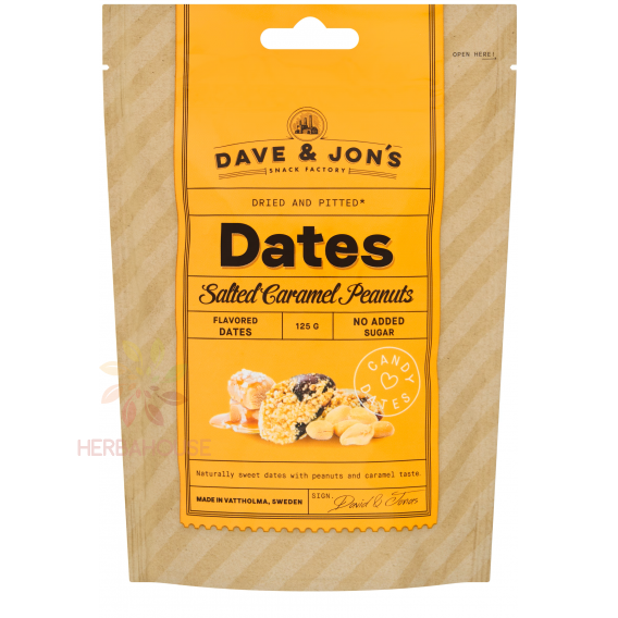 Obrázok pre Dave & Jon's Datle s príchuťou slaného karamelu s arašidmi (125g)  