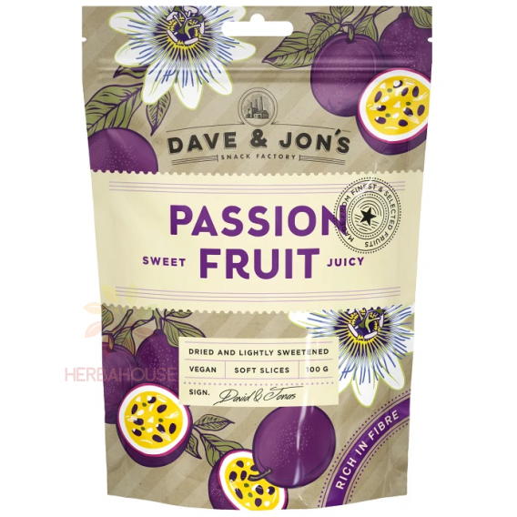 Obrázok pre Dave & Jon's Sušené kandizované maracuja plátky (100g)  
