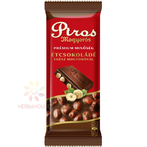Obrázok pre Piros Mogyorós Bezlepková horká čokoláda s lieskovými orieškami (70g)
