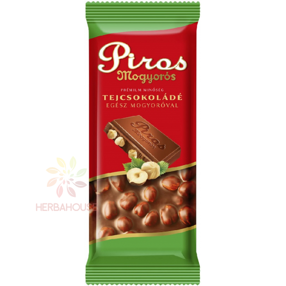 Obrázok pre Piros Mogyorós Bezlepková Mliečna čokoláda s lieskovými orieškami (70g)