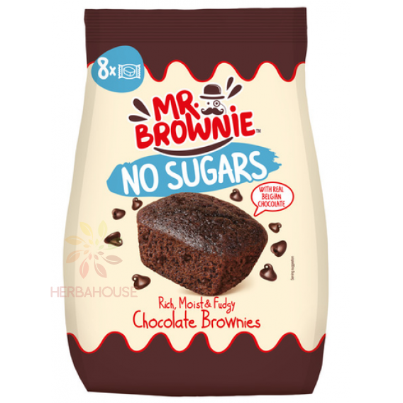 Obrázok pre Mr.Brownie Kakaové Brownies s kúskami belgickej čokolády bez pridaného cukru (200g)