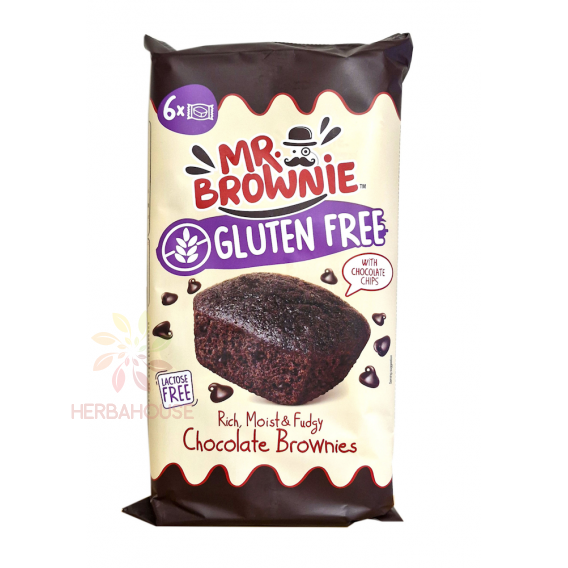 Obrázok pre Mr.Brownie Bezlepkové kakaové Brownies s kúskami čokolády (150g)