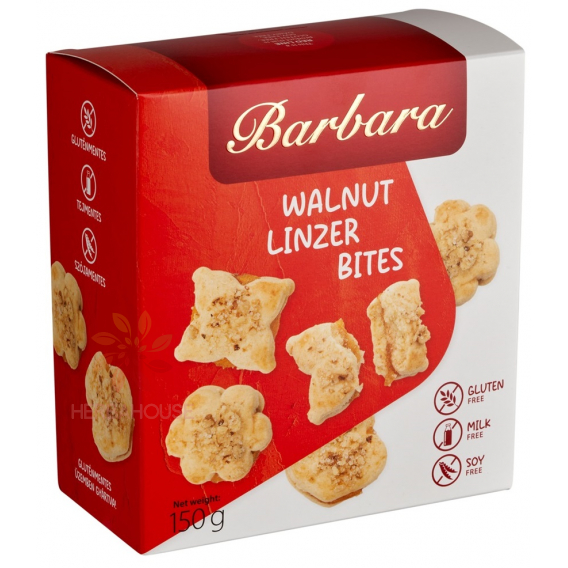 Obrázok pre Barbara Bezlepkový linzer s marhuľovou náplňou a orechmi (150g)