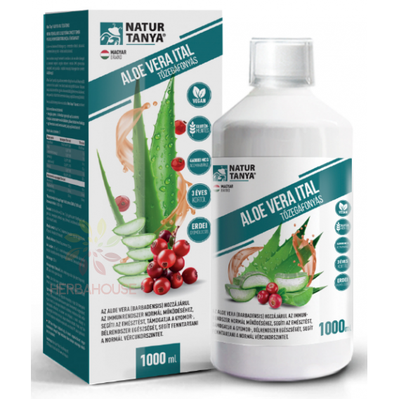 Obrázok pre Natur Tanya Aloe Vera nápoj s brusnicovou šťavou – podpora trávenia, imunity a vitality (1000ml)